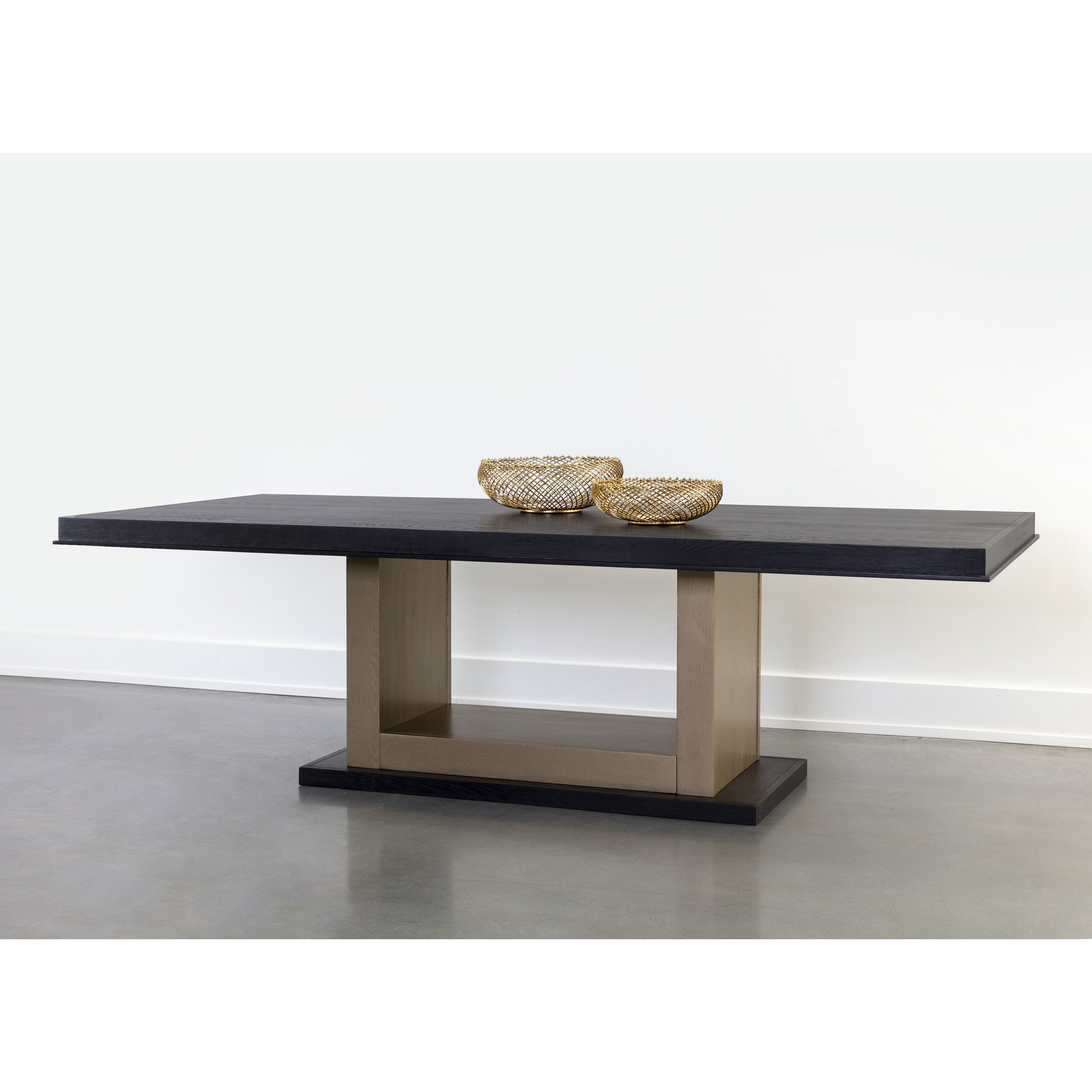 Judson 100 X 46 inch Black / Warm Brass Dining Table